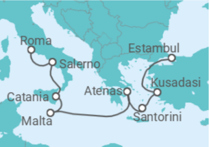 Itinerario del Crucero Italia, Malta, Grecia, Turquía - Norwegian Cruise Line