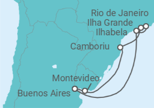 Itinerario del Crucero Brasil, Argentina - Costa Cruceros