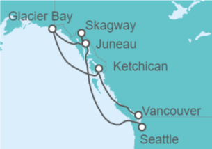 Itinerario del Crucero Alaska - Princess Cruises