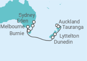 Itinerario del Crucero desde Auckland (Nueva Zelanda) a Sydney (Australia) - Norwegian Cruise Line