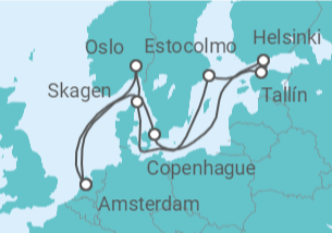 Itinerario del Crucero Noruega, Suecia, Estonia, Finlandia, Dinamarca TI - Celebrity Cruises