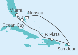 Itinerario del Crucero Puerto Rico, Bahamas - MSC Cruceros