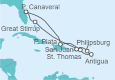 Itinerario del Crucero Islas Vírgenes - Eeuu - Norwegian Cruise Line
