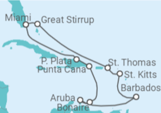 Itinerario del Crucero Aruba, Barbados, Islas Vírgenes - Eeuu - Norwegian Cruise Line