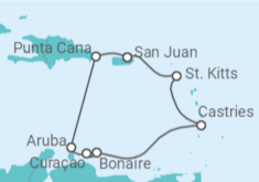 Itinerario del Crucero Aruba, Curaçao, Santa Lucía - Norwegian Cruise Line