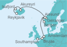 Itinerario del Crucero Bélgica, Holanda, Noruega, Islandia - Norwegian Cruise Line
