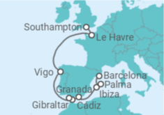 Itinerario del Crucero Francia, España, Gibraltar - Norwegian Cruise Line