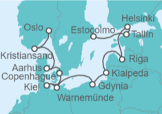 Itinerario del Crucero desde Oslo (Noruega) a Estocolmo (Suecia) - Norwegian Cruise Line