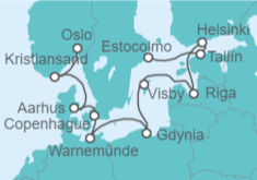 Itinerario del Crucero desde Oslo (Noruega) a Estocolmo (Suecia) - Norwegian Cruise Line