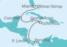 Itinerario del Crucero Costa Rica, Jamaica, Islas Caimán, México - Norwegian Cruise Line