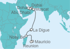 Itinerario del Crucero Isla Reunión, Madagascar, Seychelles, Omán, Emiratos Arabes - Norwegian Cruise Line