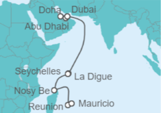 Itinerario del Crucero Emiratos Arabes, Seychelles, Madagascar, Isla Reunión - Norwegian Cruise Line