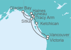 Itinerario del Crucero Alaska - Cunard