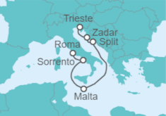 Itinerario del Crucero Croacia, Malta, Italia - Cunard