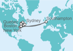 Itinerario del Crucero USA, Canadá - Cunard