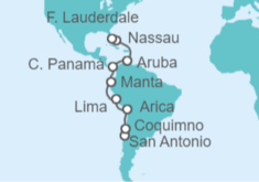Itinerario del Crucero Panamá, Aruba, Bahamas - Cunard