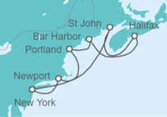 Itinerario del Crucero USA, Canadá - Norwegian Cruise Line