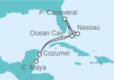 Itinerario del Crucero México, USA, Bahamas - MSC Cruceros