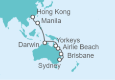 Itinerario del Crucero Australia, Filipinas, China - Cunard