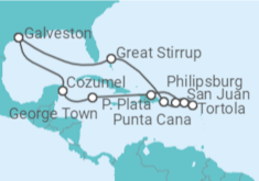 Itinerario del Crucero Islas Vírgenes - Reino Unido, Saint Maarten, Puerto Rico, Islas Caimán, México - Norwegian Cruise Line