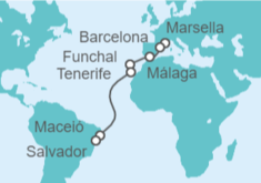 Itinerario del Crucero España, Portugal, Brasil - MSC Cruceros