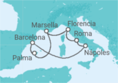 Itinerario del Crucero Italia, España, Francia - Royal Caribbean