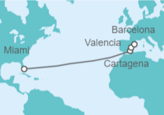 Itinerario del Crucero España - Royal Caribbean