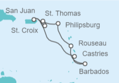 Itinerario del Crucero Islas Vírgenes - Eeuu, Saint Maarten, Barbados, Santa Lucía - Royal Caribbean