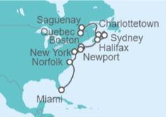 Itinerario del Crucero desde Quebec (Canadá) a Fort Lauderdale (Miami) - Princess Cruises