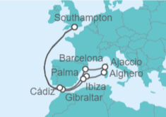 Itinerario del Crucero Gibraltar, España, Francia - Cunard