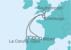 Itinerario del Crucero España, Francia - Cunard