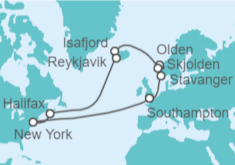 Itinerario del Crucero Noruega, Islandia, Canadá, USA - Cunard