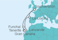 Itinerario del Crucero Islas Canarias - Cunard