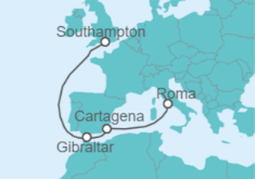 Itinerario del Crucero España, Gibraltar - Cunard