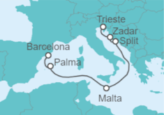 Itinerario del Crucero Croacia, Malta, España - Cunard