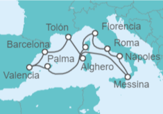 Itinerario del Crucero Italia, Francia, España - Cunard