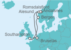 Itinerario del Crucero Noruega, Bélgica - Cunard