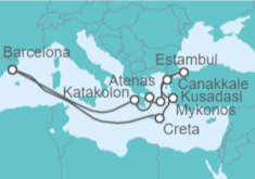 Itinerario del Crucero Grecia, Turquía - Cunard