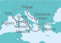 Itinerario del Crucero desde Civitavecchia (Roma) a Trieste (Italia) - Cunard