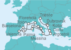 Itinerario del Crucero desde Trieste (Italia) a Civitavecchia (Roma) - Cunard