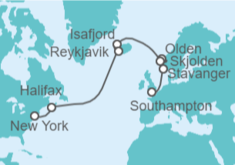 Itinerario del Crucero desde Southampton (Londres) a Nueva York (EEUU) - Cunard
