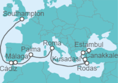 Itinerario del Crucero España, Italia, Grecia, Turquía - Cunard