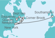 Itinerario del Crucero desde Nueva York (EEUU) a Southampton (Londres) - Cunard