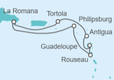 Itinerario del Crucero Saint Maarten, Guadalupe, Antigua Y Barbuda, Islas Vírgenes - Reino Unido - Costa Cruceros