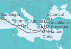 Itinerario del Crucero Grecia, Turquía, Italia - Cunard