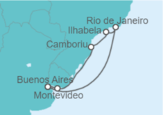 Itinerario del Crucero Uruguay, Brasil - MSC Cruceros