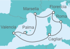 Itinerario del Crucero Italia, Francia, España - MSC Cruceros