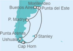 Itinerario del Crucero Uruguay, Argentina, Chile - Celebrity Cruises
