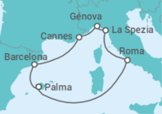 Itinerario del Crucero Francia, Italia, España TI - MSC Cruceros