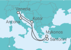 Itinerario del Crucero Montenegro, Grecia, Italia TI - MSC Cruceros